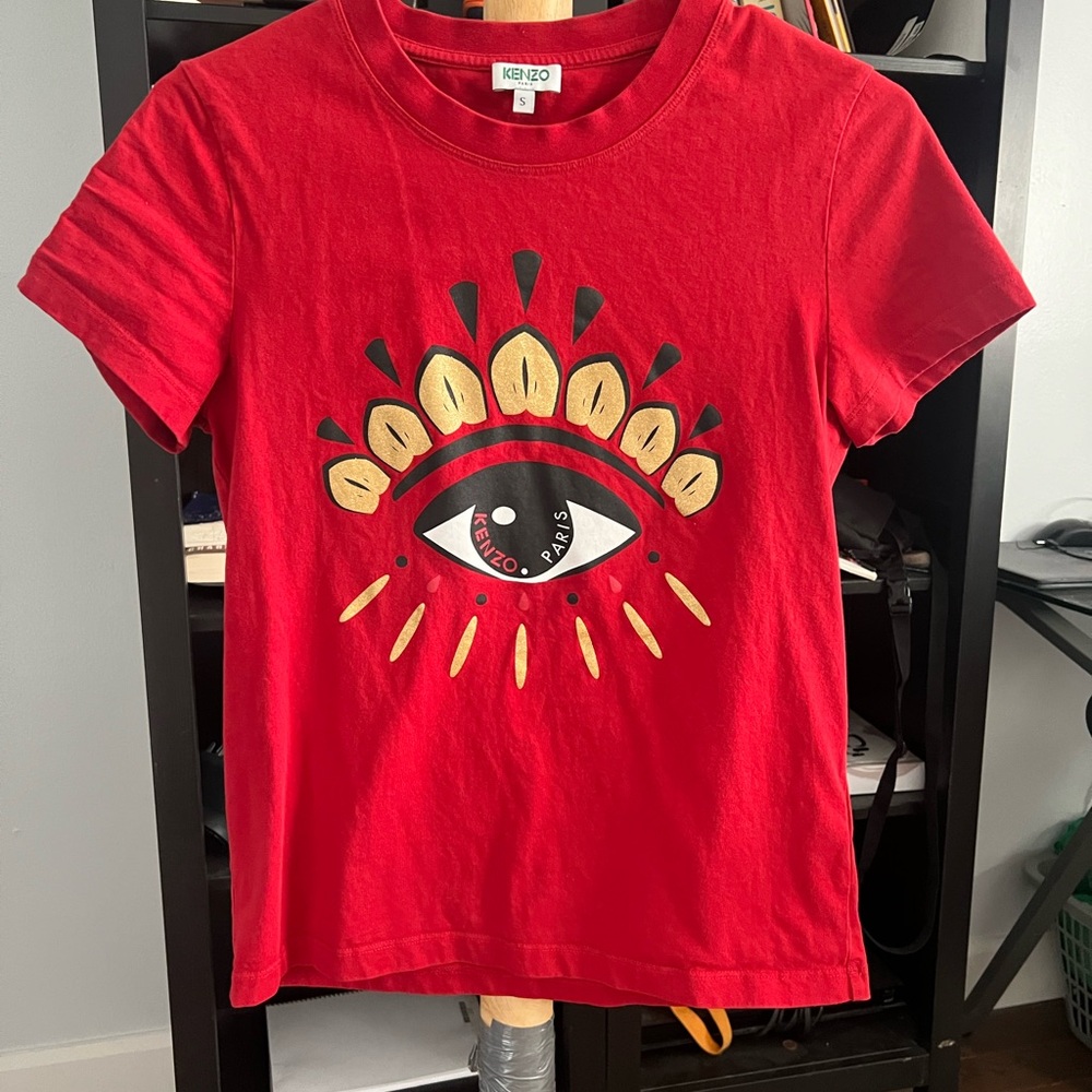 Kenzo Red T-Shirt with Eye Design Authentic